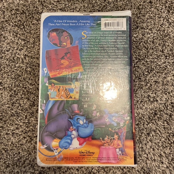 (4) Sealed NIB Disney VHS Lot Cinderella Masterpiece Snow White Aladdin - Picture 4 of 11